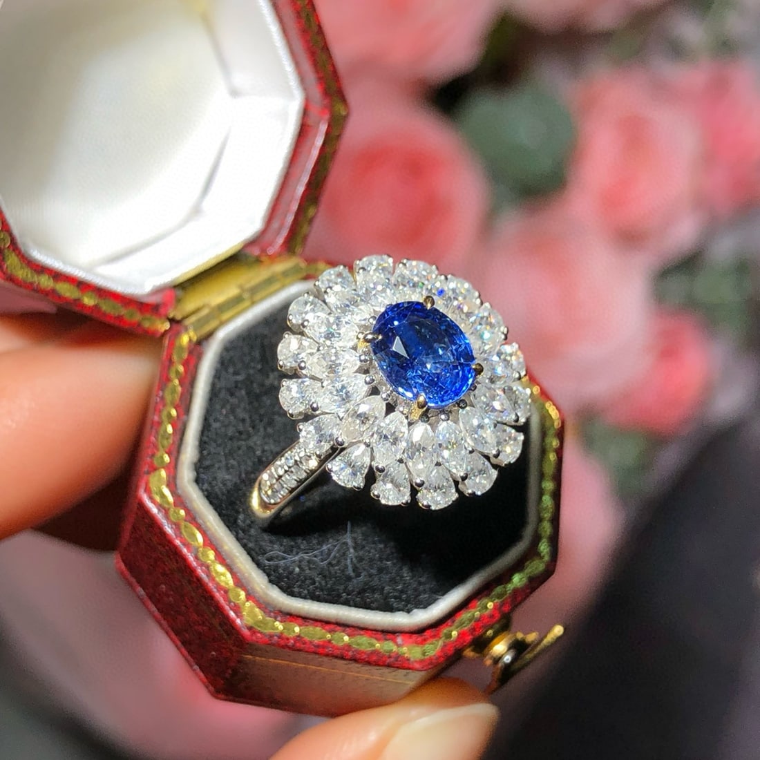 14k Gold 1.34 Ctw Natural Sapphire & Diamond Ring - 2