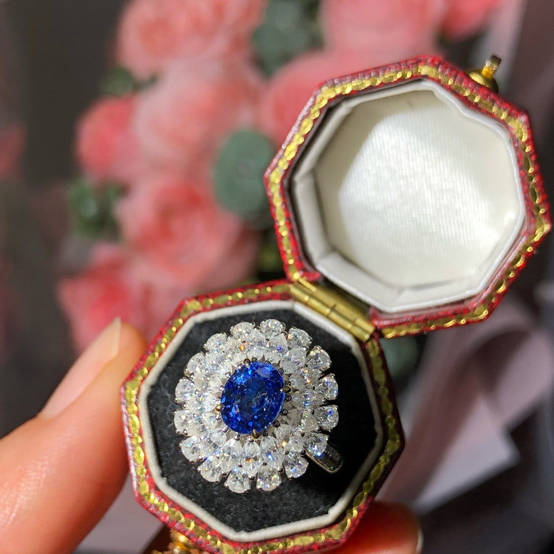 14k Gold 1.34 Ctw Natural Sapphire & Diamond Ring - 5