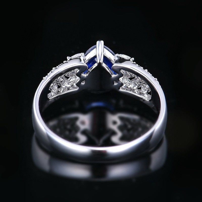 14k Gold 1.66 Ctw Natural Sapphire & Diamond Ring - 5