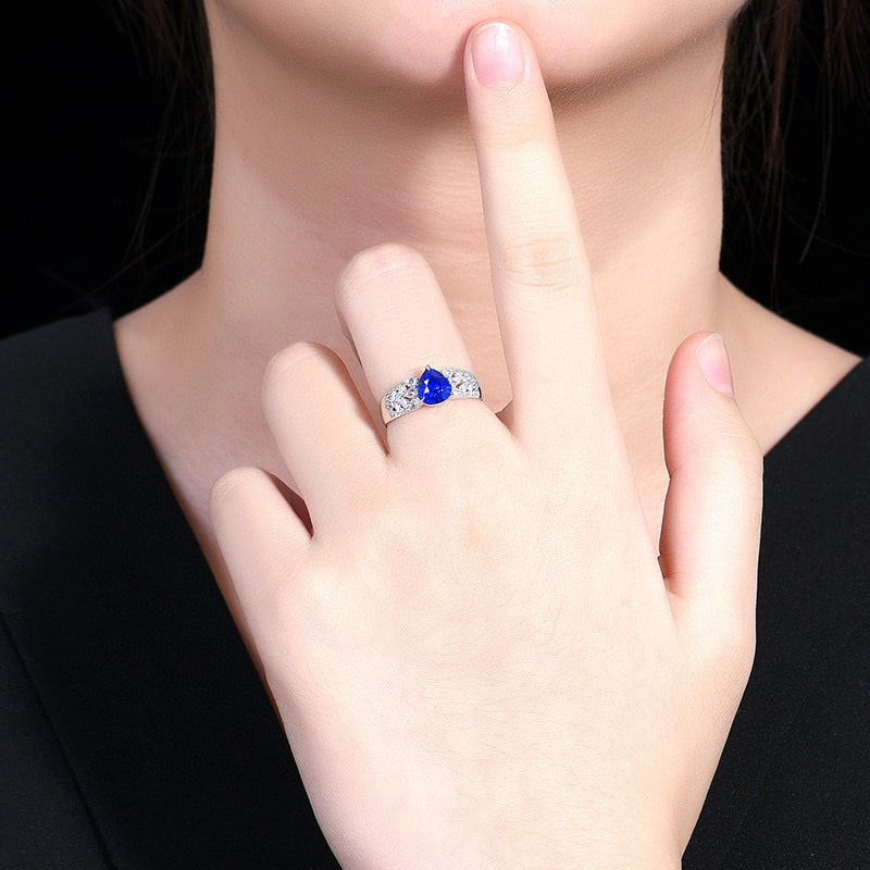 14k Gold 1.66 Ctw Natural Sapphire & Diamond Ring - 6