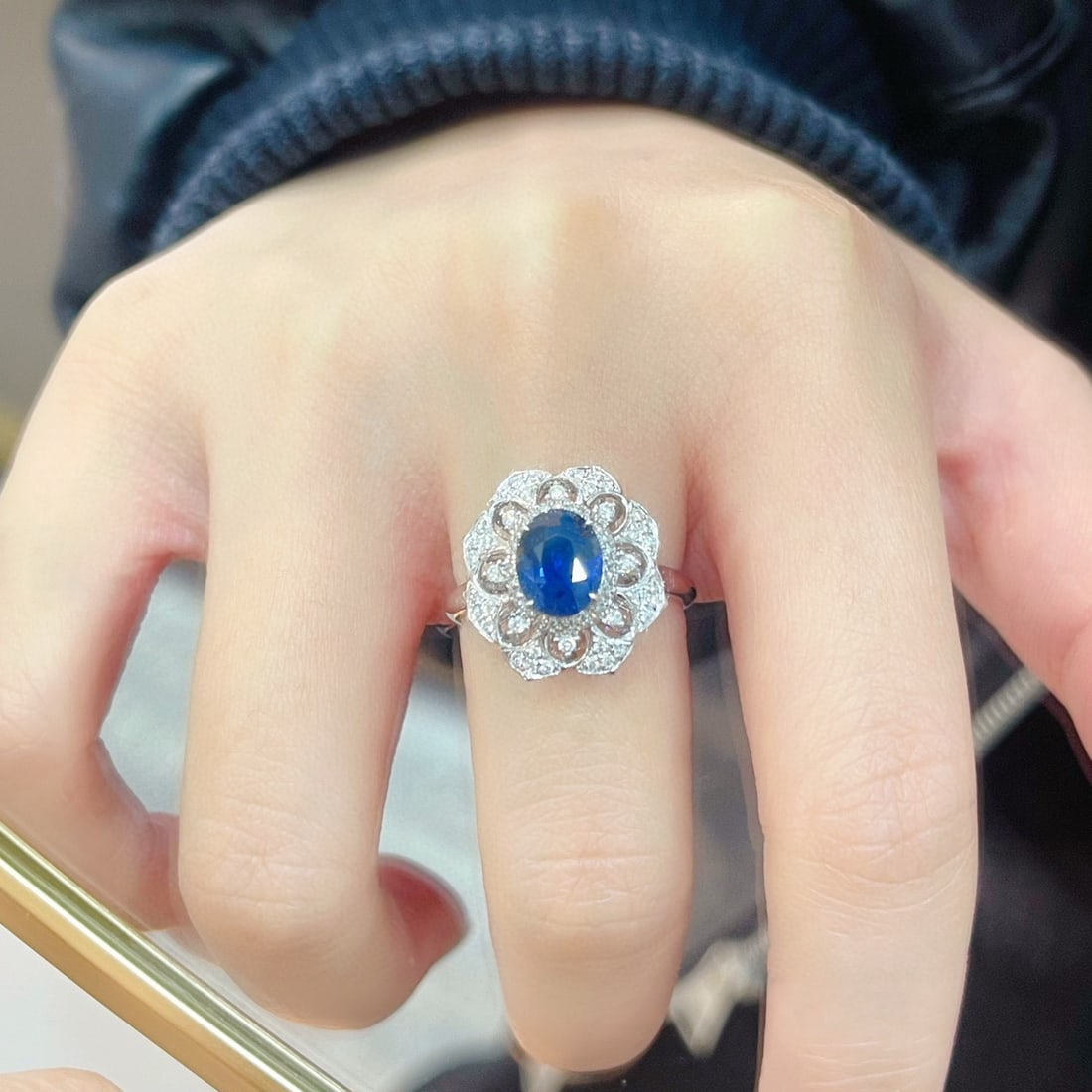 14k Gold 2.69 Ctw Natural Sapphire & Diamond Ring/pendant( Without Chain ) - 7