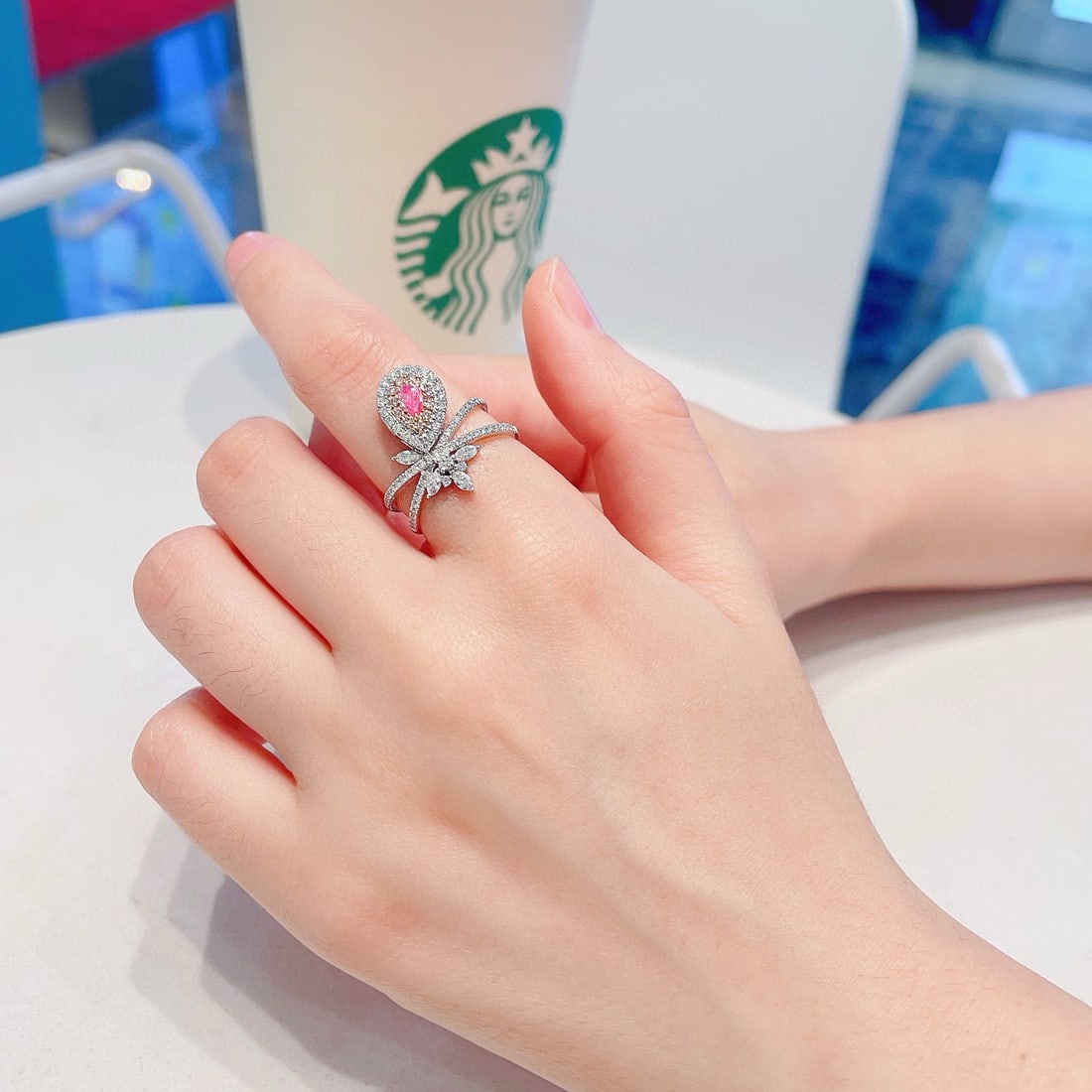 14k Gold 0.79 Ctw Natural Pink Diamond & Diamond Ring - 2