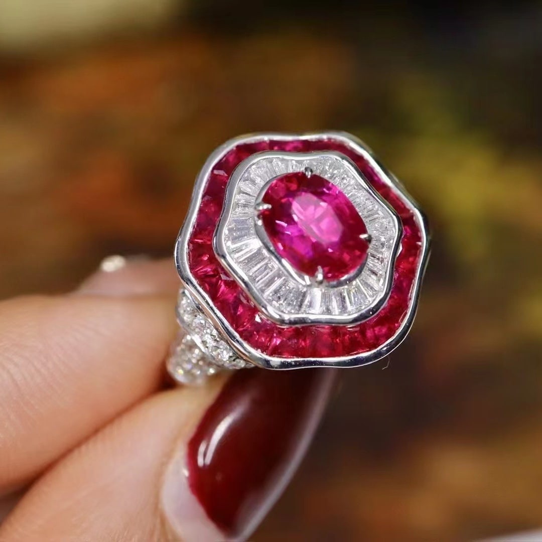 14k Gold 2.44 Ctw Natural Ruby & Ruby Ring - 6