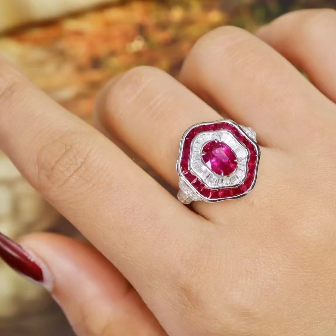 14k Gold 2.44 Ctw Natural Ruby & Ruby Ring - 8