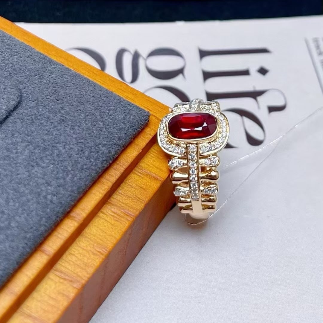 14k Gold 1.76 Ctw Natural Ruby & Diamond Ring - 3