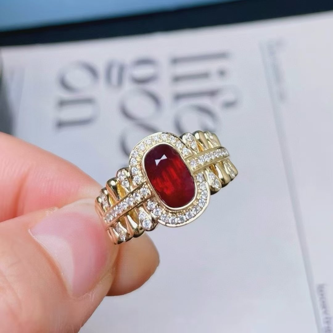 14k Gold 1.76 Ctw Natural Ruby & Diamond Ring - 4