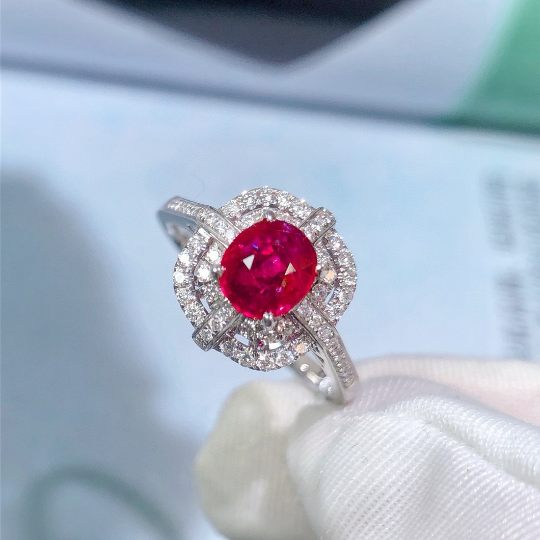 14k Gold 1.26 Ctw Natural Ruby & Diamond Ring - 3
