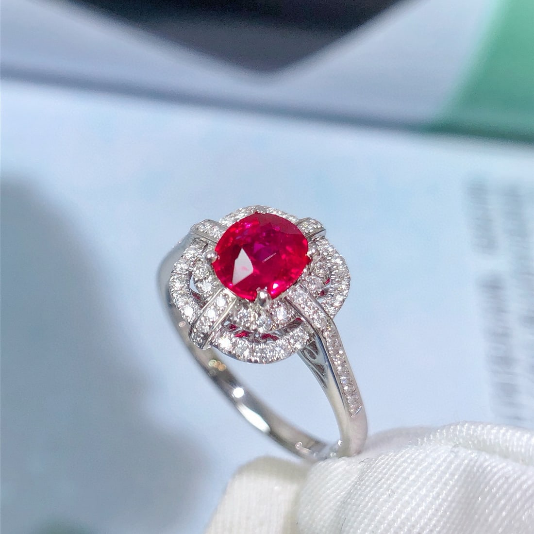 14k Gold 1.26 Ctw Natural Ruby & Diamond Ring - 4