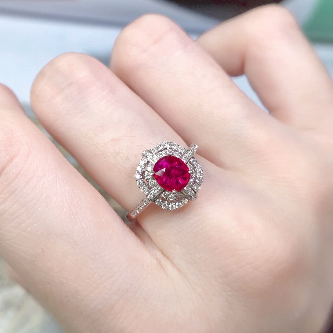 14k Gold 1.26 Ctw Natural Ruby & Diamond Ring - 6