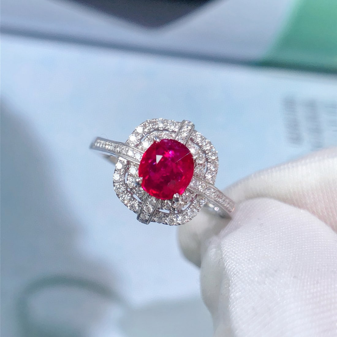 14k Gold 1.26 Ctw Natural Ruby & Diamond Ring - 7