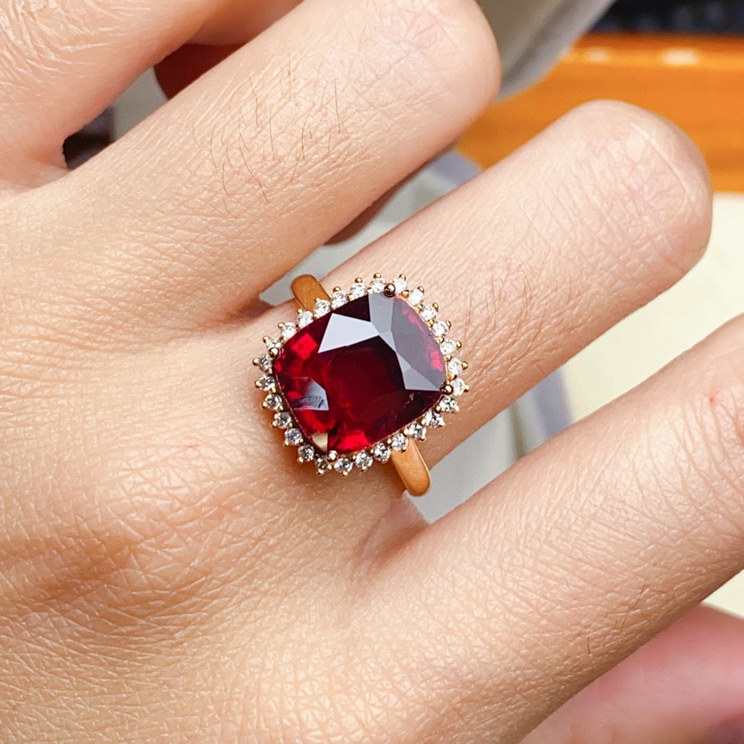 14k Gold 4.98 Ctw Natural Tourmaline & Diamond Ring - 6