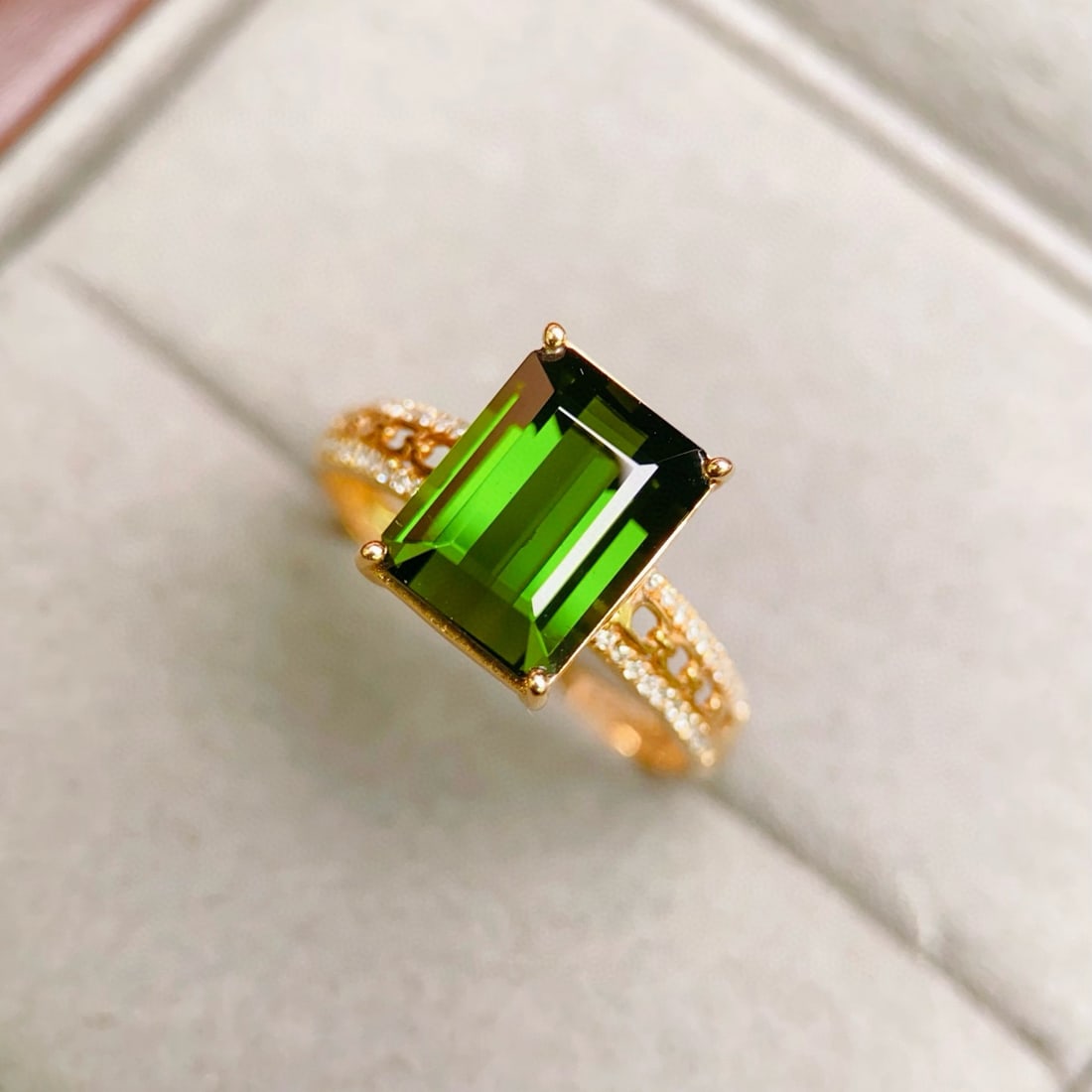 14k Gold 3.47 Ctw Natural Tourmaline & Diamond Ring - 2