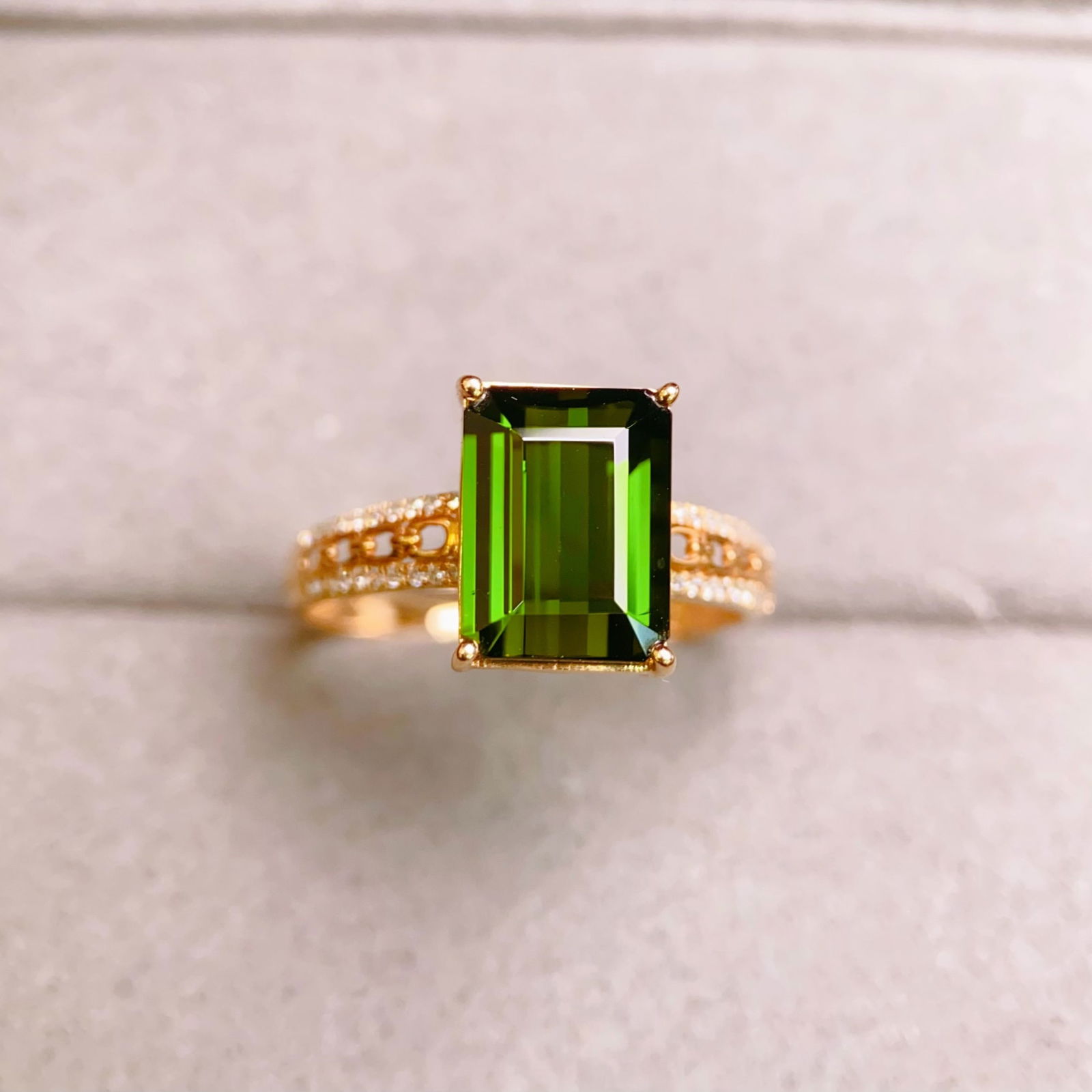 14k Gold 3.47 Ctw Natural Tourmaline & Diamond Ring - 3