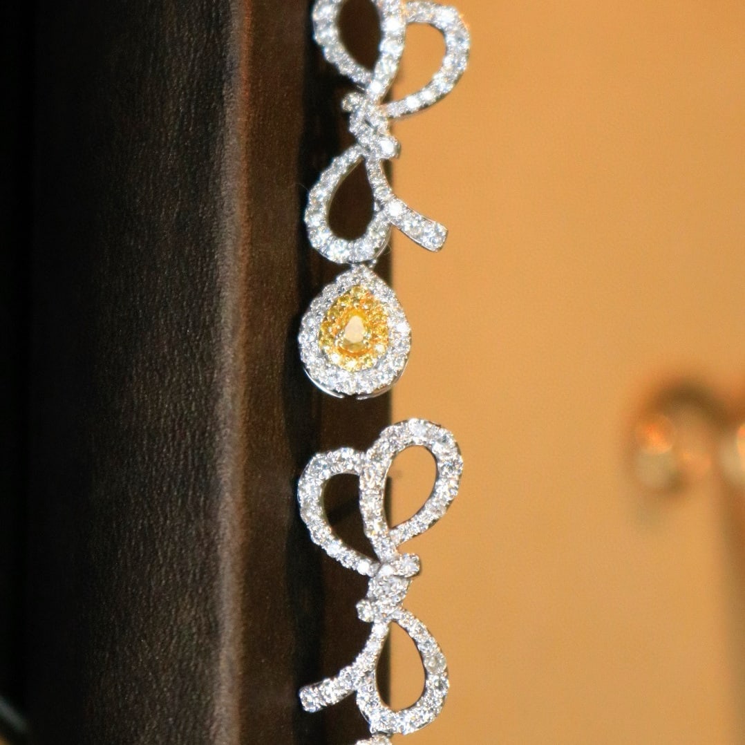 14k Gold 1.3 Ct Natural Color Diamond Earrings - 4