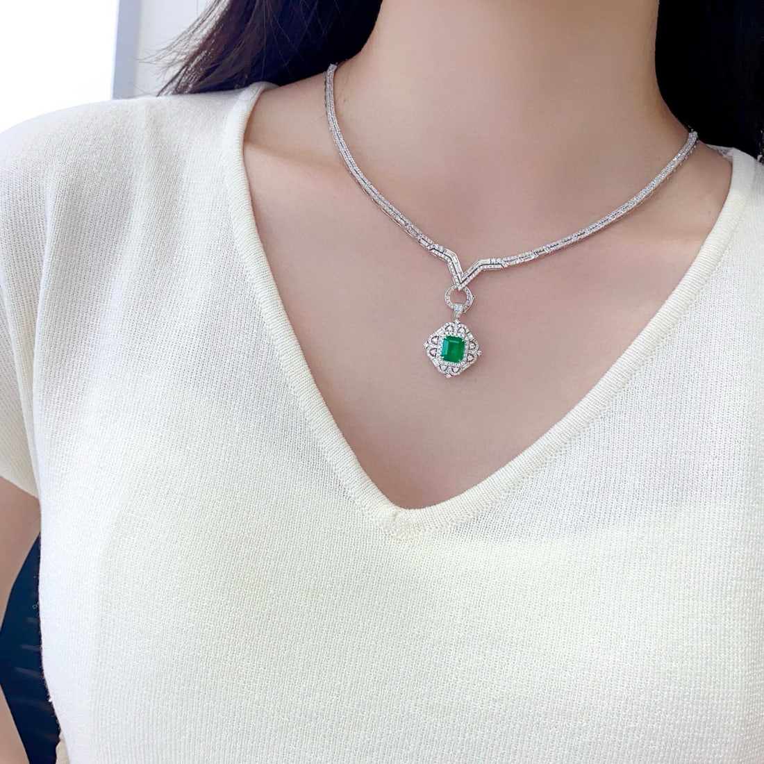 14k Gold 3.03 Ctw Vivid Green Natural Emerald & Diamond Ring/pendant( Without Chain ) - 7