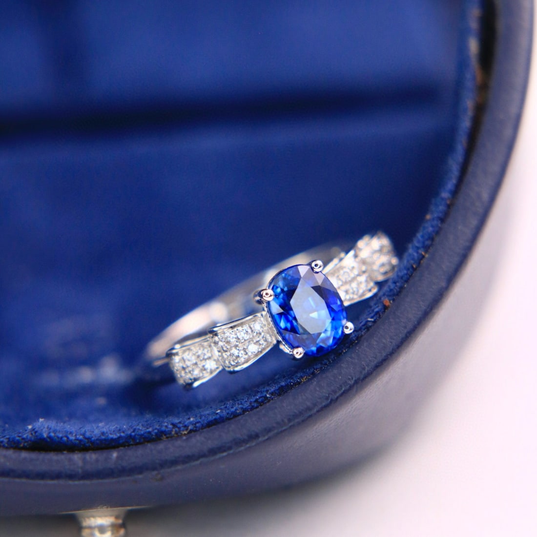 14k Gold 1.38 Ctw Natural Sapphire & Diamond Ring - 2