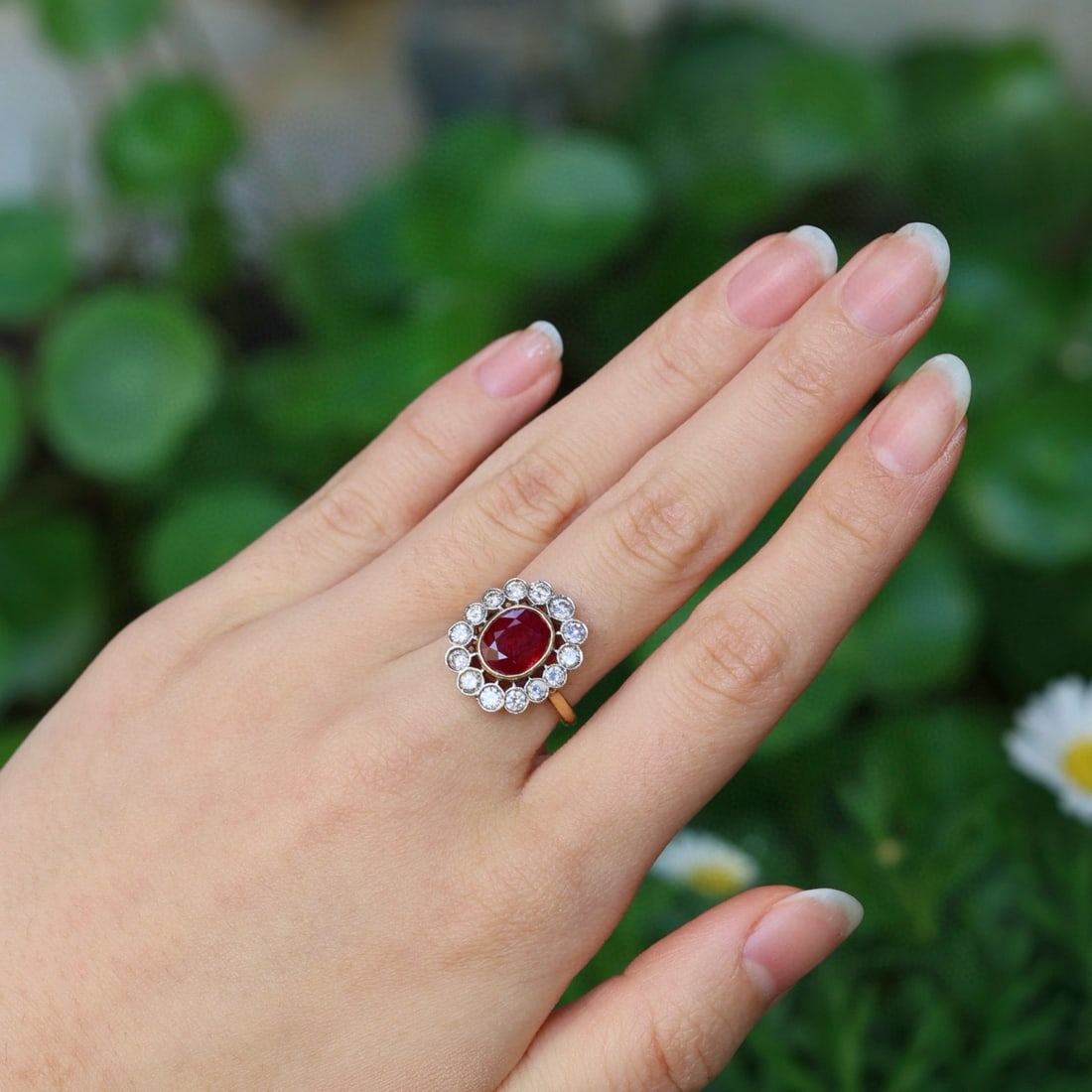 14k Gold 1.5 Ct Natural Ruby & Diamond Ring - 2