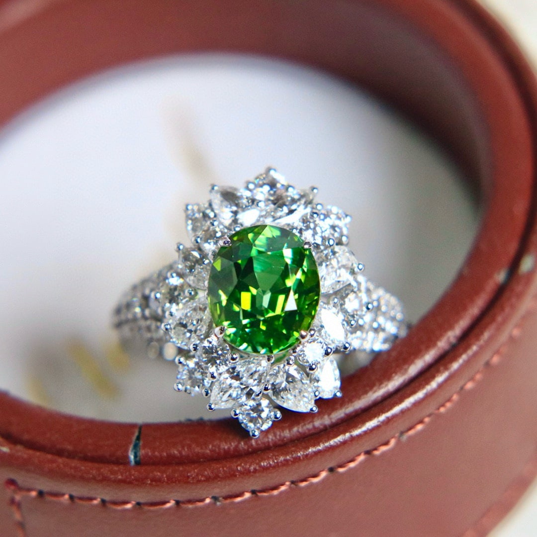 14k Gold 5.39 Ctw Natural Tourmaline & Diamond Ring - 3