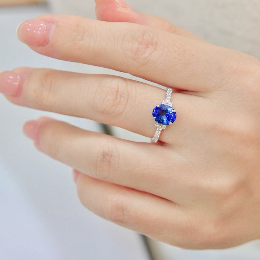 14k Gold 2.01 Ctw Natural Sapphire & Diamond Ring - 5