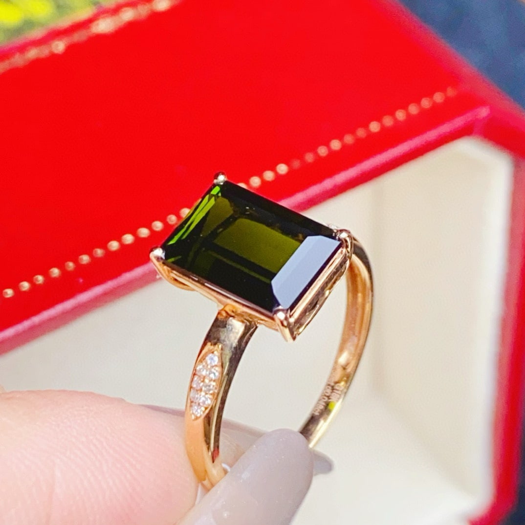 14k Gold 3.35 Ctw Natural Tourmaline & Diamond Ring - 3