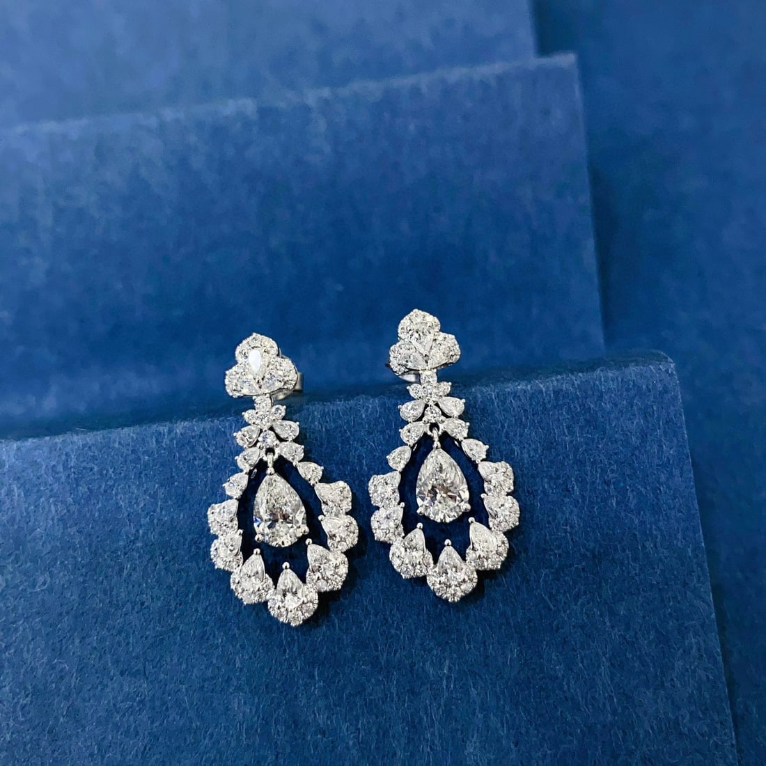 Gia Certified 14k Gold 2.38 Ctw Natural G Vvs Pear Diamond Earrings - 2