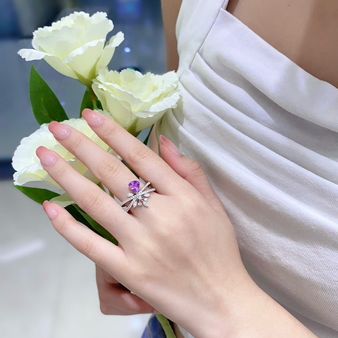 14k Gold 1.60 Ctw Natural Sapphire & Diamond Ring - 2