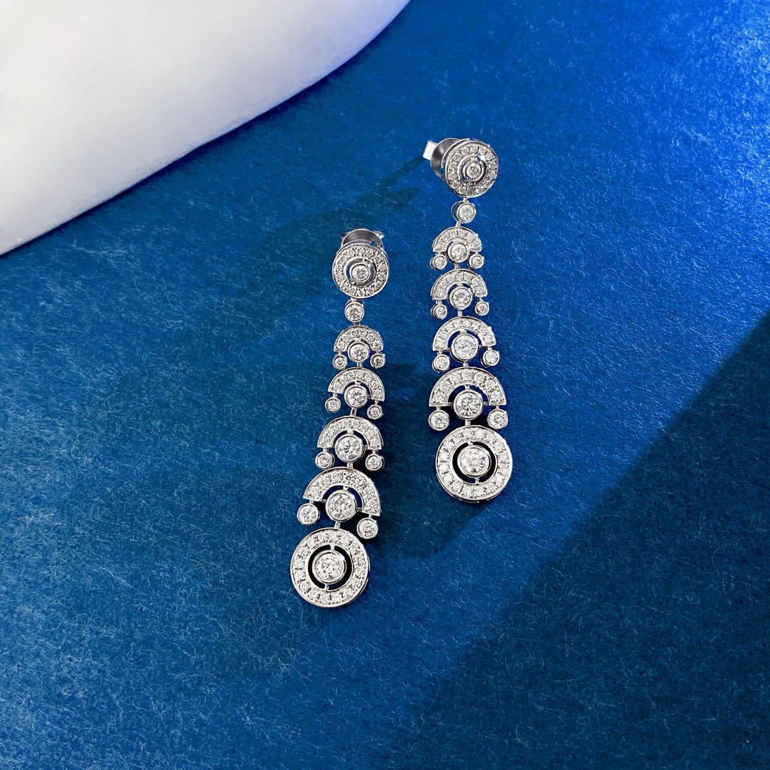 14k Gold 1 Ct Natural H Diamond & Art Deco Earrings - 2