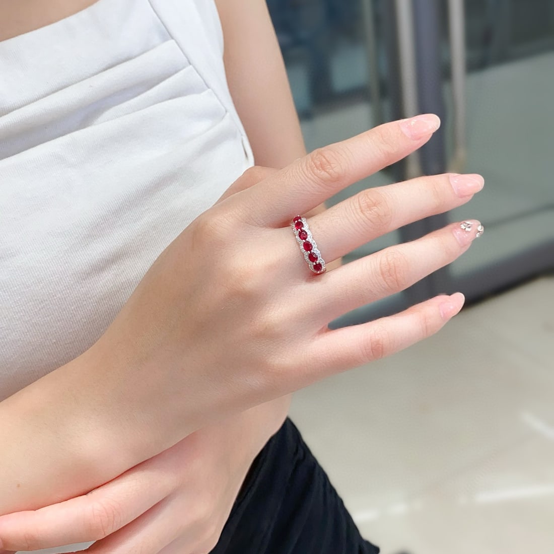 14k Gold 1.26 Ctw Natural Ruby & Diamond Ring - 4