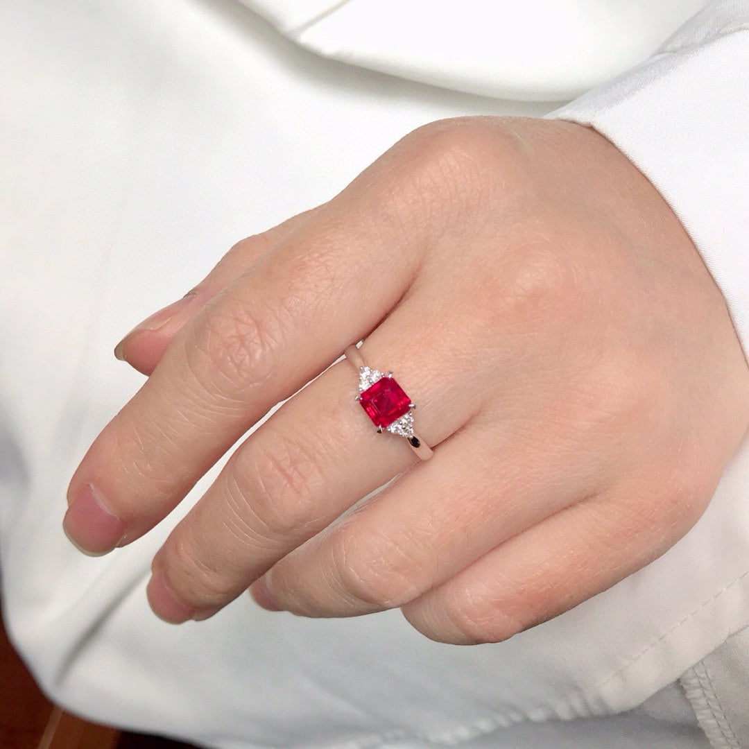 14k Gold 1.53 Ctw Natural Ruby & Diamond Ring - 5