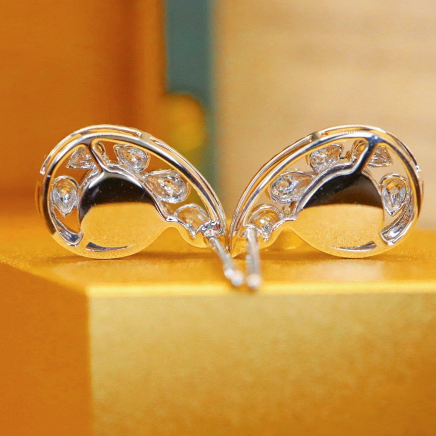 14k Gold 1.80 Ctw Natural Sapphire & Diamond Earrings - 4