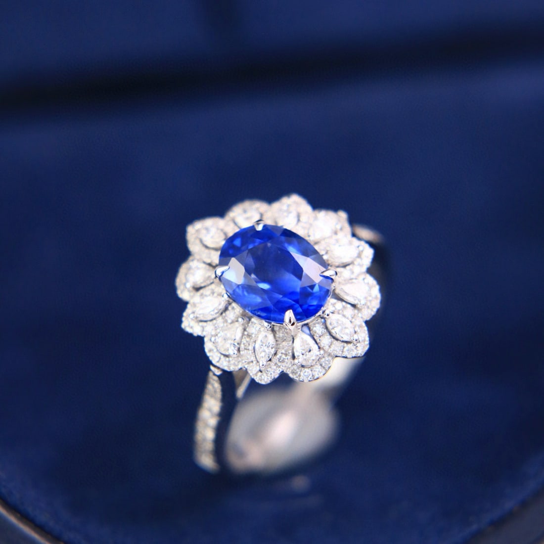 14k Gold 2.68 Ctw Natural Sapphire & Diamond Ring/pendant( Without Chain ) - 4