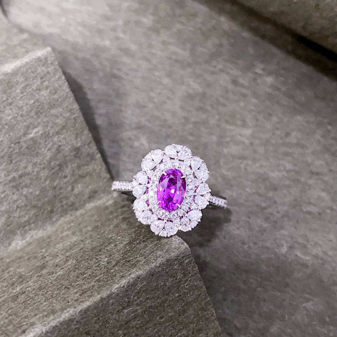 14k Gold 1.88 Ctw Natural Sapphire & Diamond Ring/pendant( Without Chain ) - 2