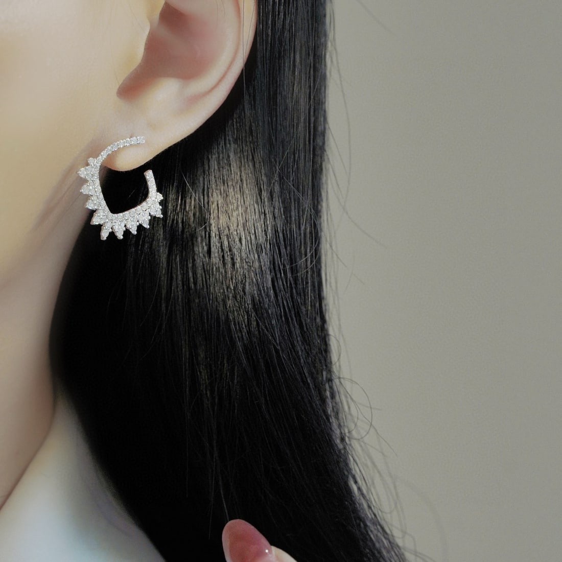 14k Gold 1.5 Ct Natural H Diamond Earrings - 5