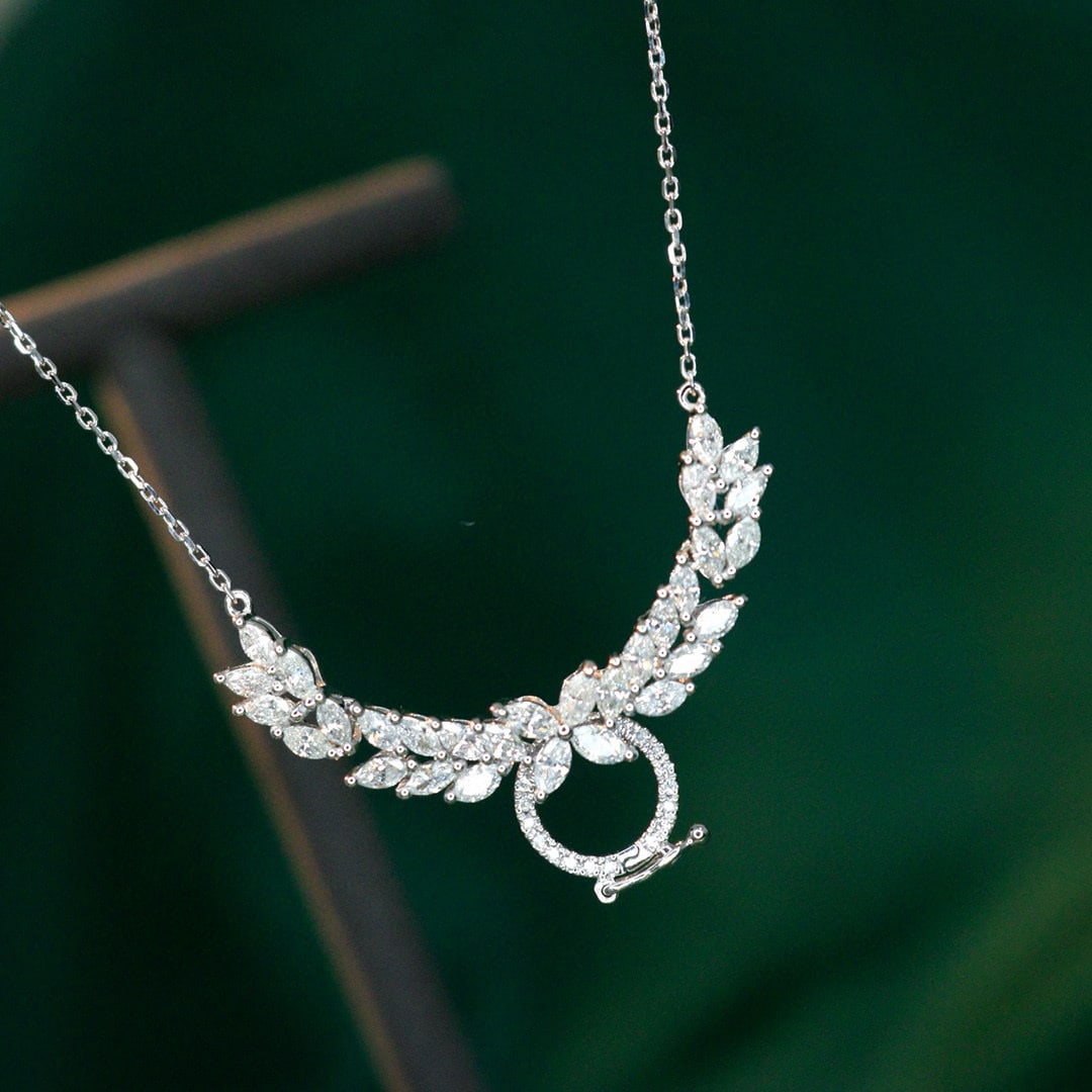 14k Gold 1.5 Ct Natural H Diamond Necklace - 2