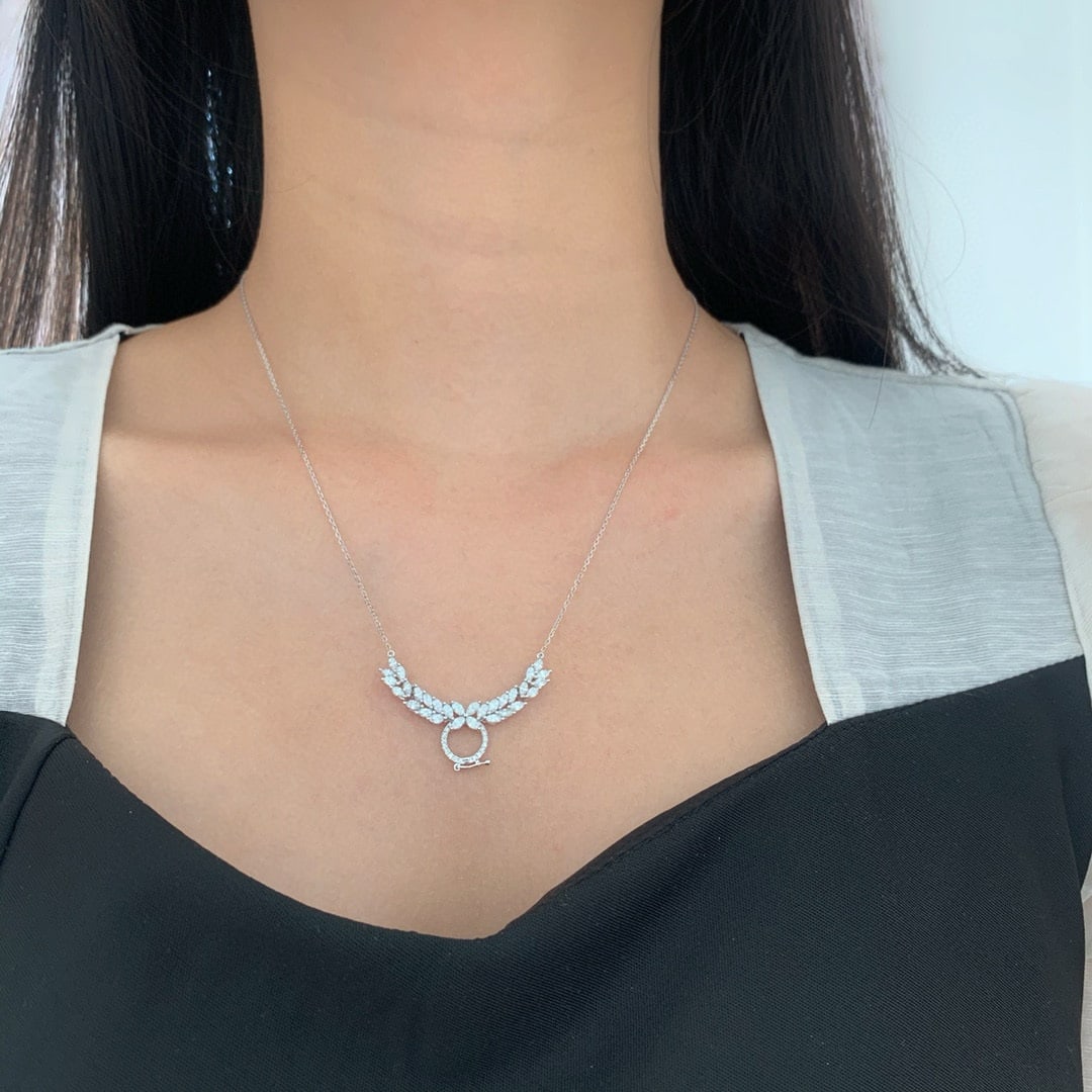 14k Gold 1.5 Ct Natural H Diamond Necklace - 7