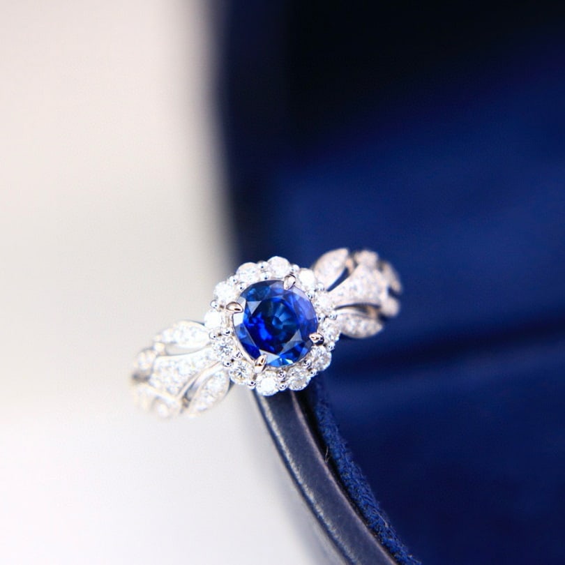 14k Gold 1.46 Ctw Natural Sapphire & Diamond Ring - 4