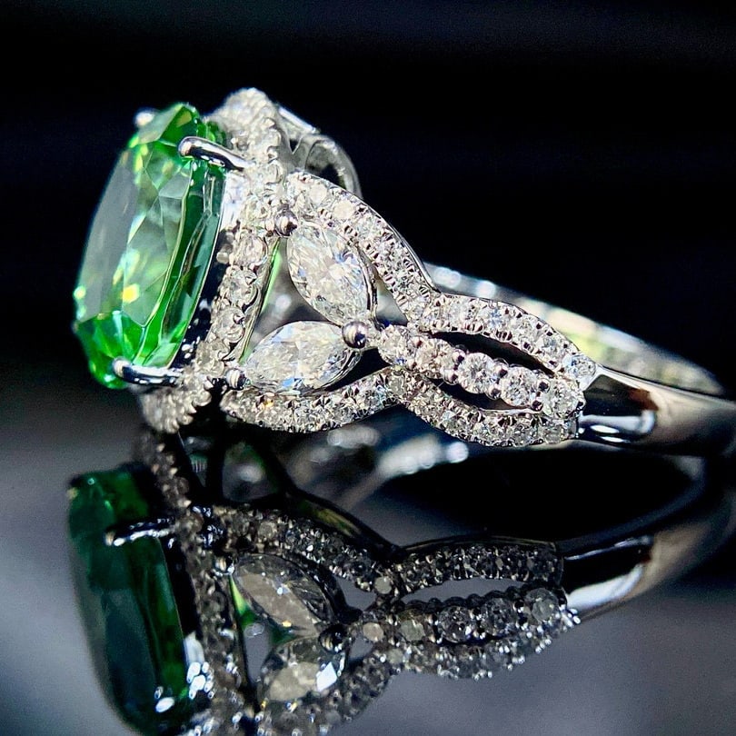 14k Gold 4.59 Ctw Natural Tourmaline & Diamond Ring - 6