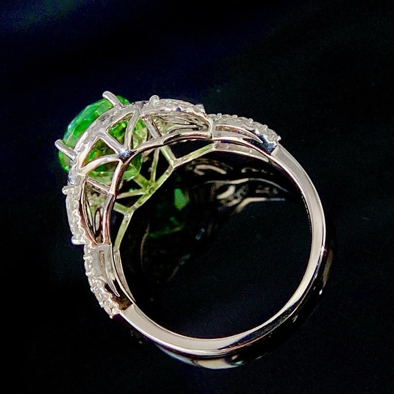 14k Gold 4.59 Ctw Natural Tourmaline & Diamond Ring - 7