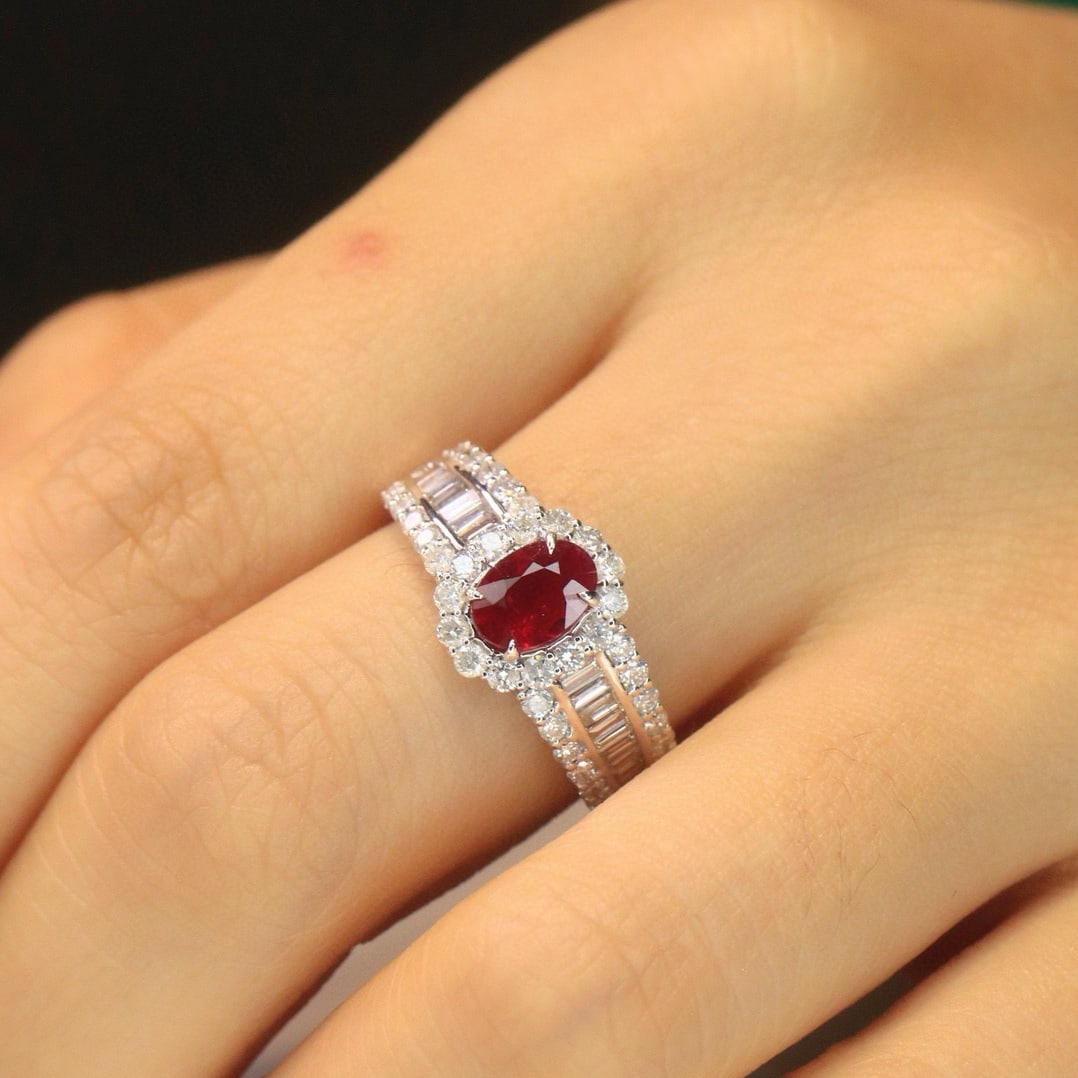 14k Gold 1.75 Ctw Vivid Red Natural Ruby & Diamond Ring - 4