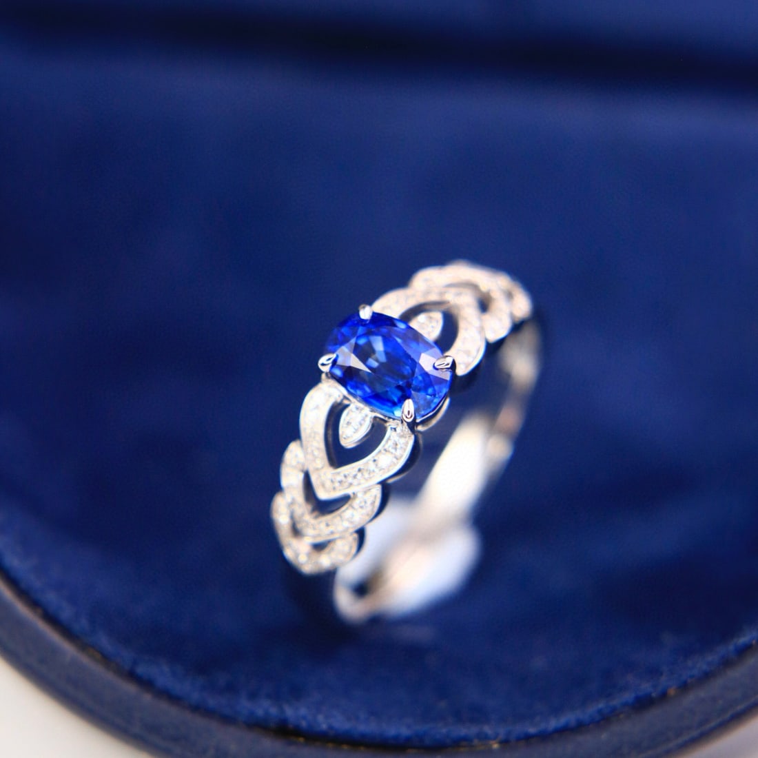 14k Gold 1.23 Ctw Natural Sapphire & Diamond Ring - 4