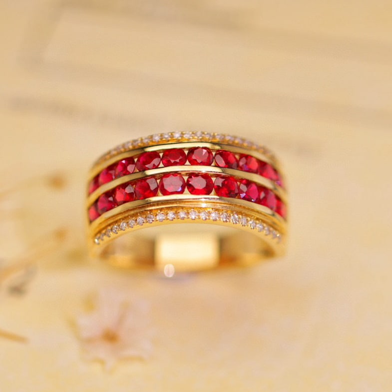 14k Gold 1.88 Ctw Natural Ruby & Diamond Ring - 5