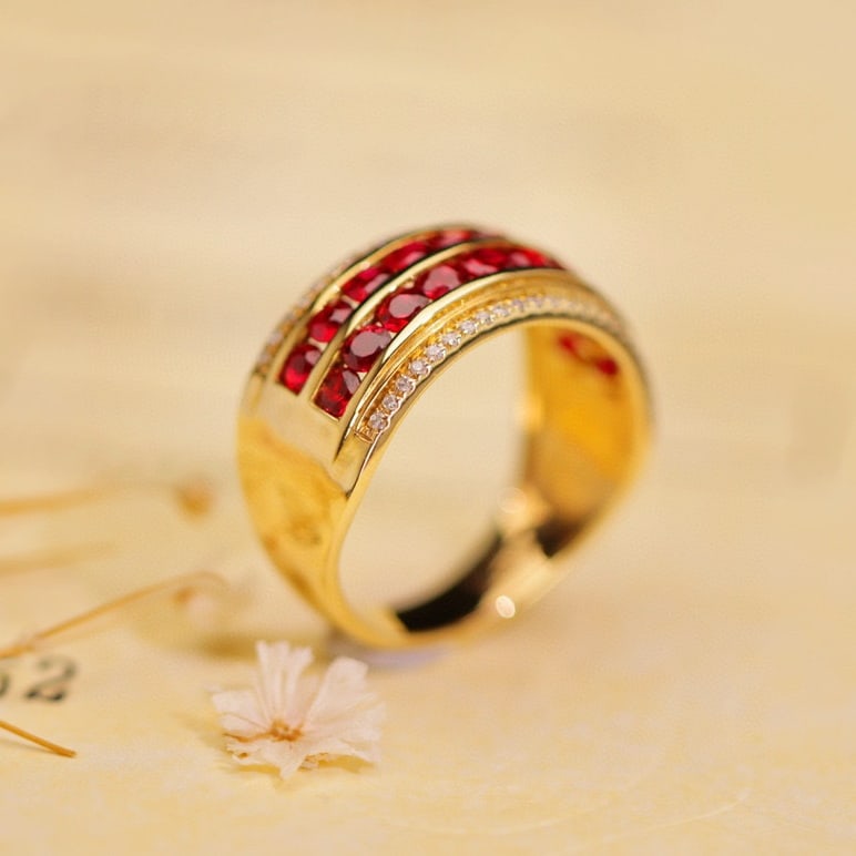 14k Gold 1.88 Ctw Natural Ruby & Diamond Ring - 6