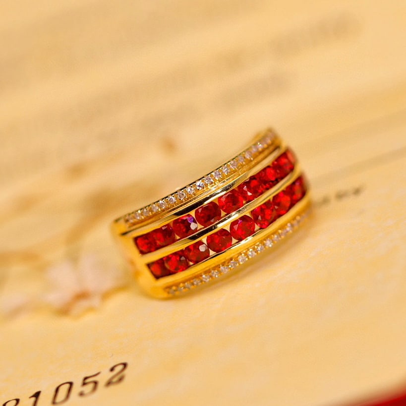 14k Gold 1.88 Ctw Natural Ruby & Diamond Ring - 8
