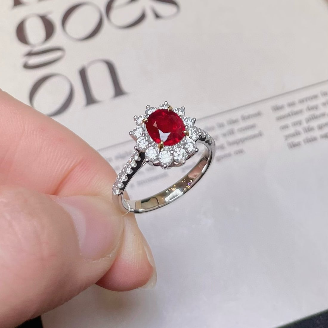 14k Gold 1.84 Ctw Natural Ruby & Diamond Ring - 2