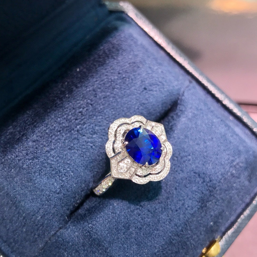 14k Gold 2.43 Ctw Natural Sapphire & Diamond Ring/pendant( Without Chain ) - 2