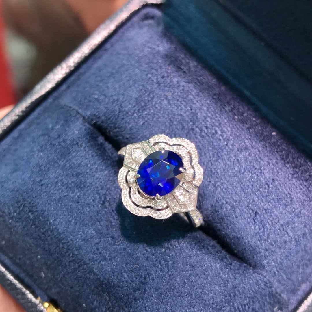 14k Gold 2.43 Ctw Natural Sapphire & Diamond Ring/pendant( Without Chain ) - 3