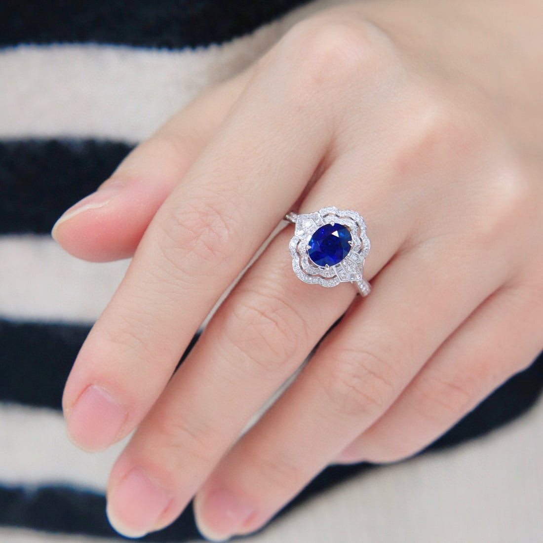 14k Gold 2.43 Ctw Natural Sapphire & Diamond Ring/pendant( Without Chain ) - 7