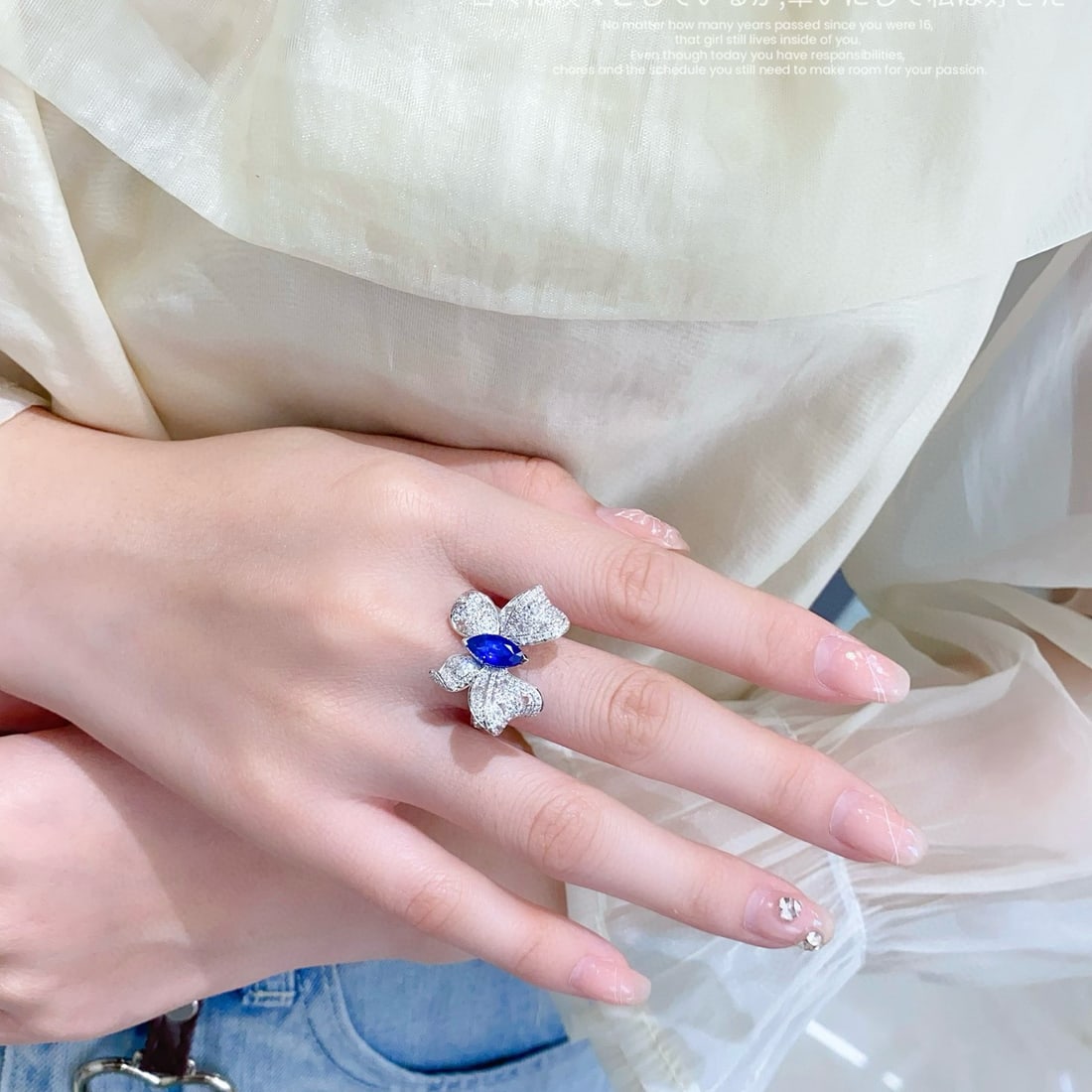 14k Gold 2.45 Ctw Vivid Blue Natural Sapphire & Diamond Ring - 2