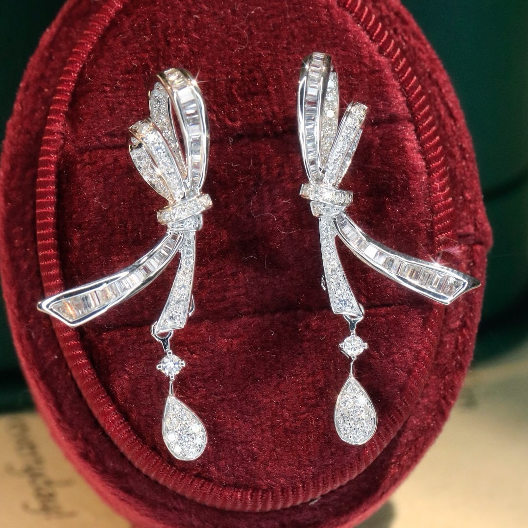 14k Gold 0.8 Ct Natural H Diamond Earrings - 2