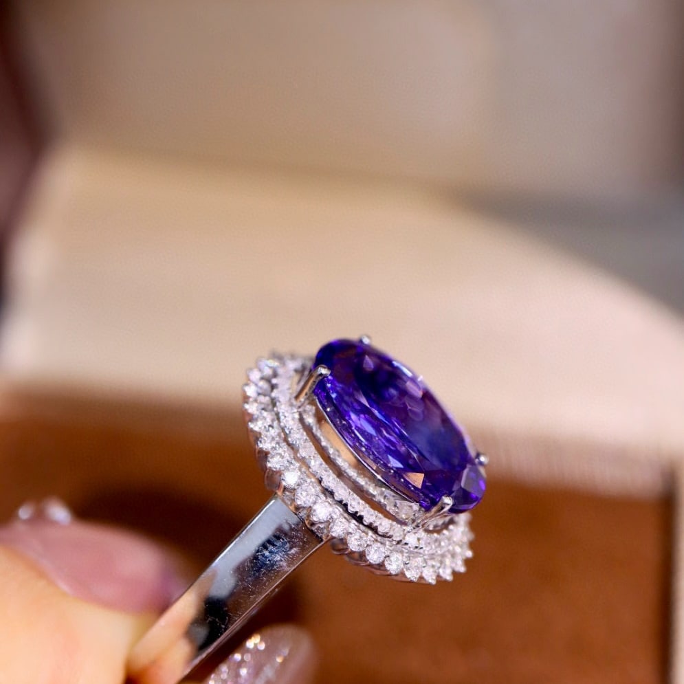 14k Gold 3.53 Ctw Natural Tanzanite & Diamond Ring - 6